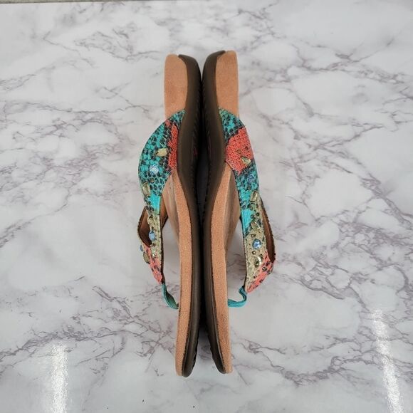 Vionic Lucia Thong Sandals Women's Size 9 Colorful Snakeskin Print - Picture 6 of 7
